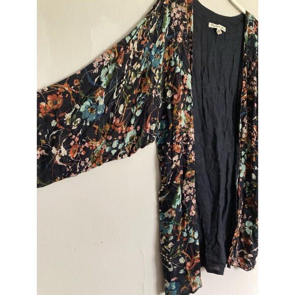 Michael Stars Kimono Floral One Size S-M Viscose Made in India Open Front - Picture 2 of 6